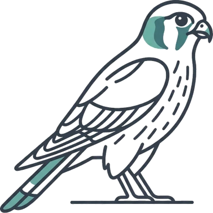 Line-drawn kestrel, the kestrel mark